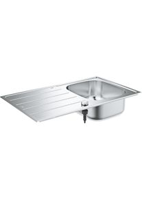 Grohe K200 Edelstahlspüle Einbauspüle Küchenspüle mit Abtropffläche 86x50mm 1 Becken silber