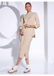 Dames Gebreide rok in comfortmodel in zand ,maat 36, WITT, 50% Polyacryl, 50% Wol