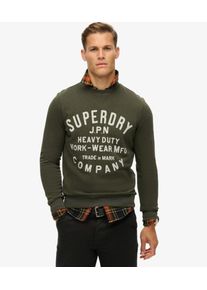Superdry Herren Machined Goods Workwear Sweatshirt mit Rundhalsausschnitt Gr&uuml;n - Gr&ouml;&szlig;e: M