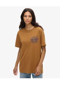 Superdry Damen Braun Machined Goods Oversized Workwear T-Shirt, Gr&ouml;&szlig;e: XL