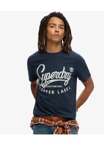 Superdry Herren Copper Label Workwear T-shirt Dunkelblau - Gr&ouml;&szlig;e: L