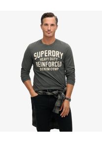Superdry Herren Workwear Langarmoberteil mit Applikation Schwarz - Gr&ouml;&szlig;e: XL