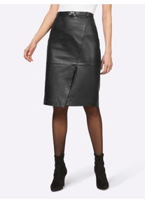 Heine Damen Lederrock aus Lamm-Nappaleder in schwarz ,Größe 48, Witt, 100% Lammnappaleder