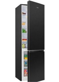 Bomann KG 7353 Stand-Kühl-Gefrierkombination 55cm breit 268 Liter LED Beleuchtung Edelstahloptik schwarz