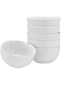 Creatable Schüsselset , Weiß , Keramik , 6-teilig , rund , lebensmittelecht, stapelbar , Geschirr, Schalen & Schüsseln, Keramikschalen