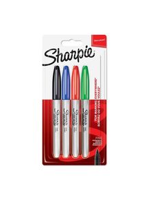 sharpie Permanent Marker | Marker Stifte mit feiner Spitze | gemischte Farben | 4 Stück