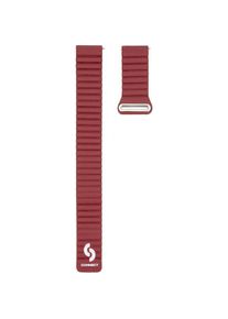 Connect 20mm Flat head Leather - Silicone Loop Magnetic Strap (130mm M/L) (Leder), Uhrenarmband, Rot