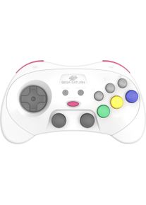 retro-bit - SEGA Saturn PRO Controller - White, Gaming Controller, Weiss