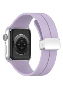 Techsuit - Watchband (W011) - Apple Watch 1/2/3/4/5/6/7/8/9/10/SE/SE 2 (38/40/41/42mm) - Purple (Silikon), Uhrenarmband, Violett