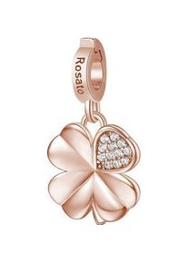Rosato, Kettenanhänger, Bronze pendant with zircons Storie RZ182 four-leaf clover