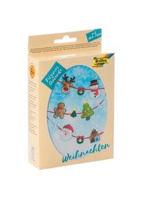 Folia Mini Filz-N„hset "Filzinies" Girlande Weihnachten, Handarbeitsset, Mehrfarbig