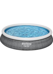 Bestway, Pool, Fast Set 57313 above ground pool Framed pool Round 9677 L Gray (Ø 457 x 84 cm)
