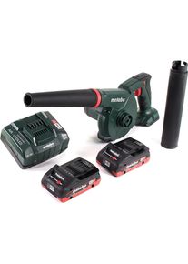 Metabo, Laubsauger + Laubbläser, AG 18 Akku Gebläse 18 V + 2x LiHD Akku 4,0 Ah + Ladegerät (Akkubetrieb, Laubsauger)