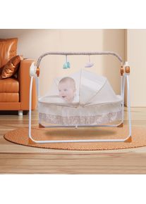 Electric Baby Cradle Swing 0-18Month Infant Bed Auto Swing with Remote Control 25kg Capacity Foldable