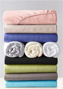 bonprix Prześcieradło z dżerseju Comfort, z gumką, szary, 160/200 cm