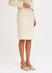 bonprix Mujer, Falda ejecutiva, beige, 52