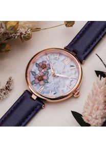 Holzkern; Wood Watch Everbloom (Plum Blossom/Violet), Women, Natural wood