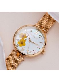 Holzkern; Wood Watch Everbloom (Plum Blossom/Gold), Women, Natural wood