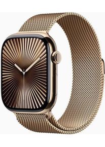 Apple Watch Series 10 Titanio 46 mm (2024) | GPS + Cellular | Oro | Loop in maglia milanese M/L | Oro