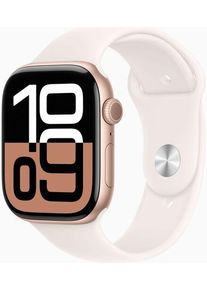 Apple Watch Series 10 Alluminio 46 mm (2024) | GPS | rosé dorato | Cinturino Sport S/M | Rosa fard