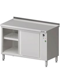 W&auml;rmeschrank mit Schiebet&uuml;ren 1300x600x850 mm mit Aufkantung
