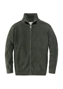 MELAWEAR Herren-Strickjacke mit Zip Gr&uuml;nmelange S