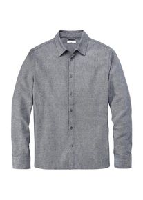 Knowledge Cotton Apparel Herrenhemd Flanell Blaumelange XL