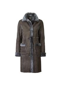 Wunderfell Damen-Lammfellmantel Taupe 46