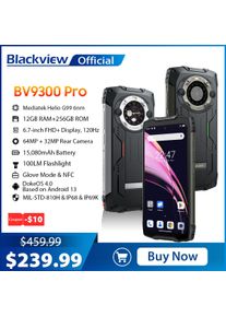 Blackview BV9300 Pro Rugged Phone Helio G99 6.7'' 120Hz Display 12GB 256GB Smartphone With Dual Screen 15080mAh, 64MP Cellphone
