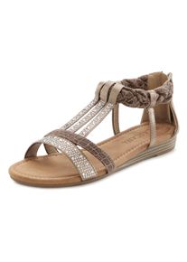 Lascana Dames sandalen in taupe ,maat 40, Witt, 100% Leer
