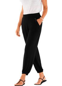 Dames Jerseybroek met elastische boordjes, viscose zwart Maat 46