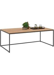 Valnatura Couchtisch , Anthrazit, Eichefarben , Holz, Metall , Kerneiche , vollmassiv , rechteckig , eckig , 65x43.5x120 cm , Goldenes M , Holzmöbel, Holztische, Wohnzimmertische Holz, Couchtische Holz