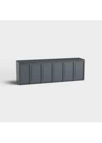 Box per bidoni della spazzatura 6 contenitori (120l) | Stahlfred | Antracite (RAL7016) | con coperchio | in robusto acciaio
