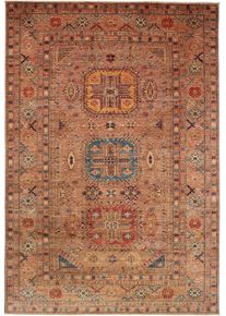 Kazak Dywan 300x200 Brązowy (Pakistan) Ręcznie Tkany