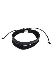 Firetti Lederarmband »Casual-Look, mehrreihiges Design, teilweise geflochten«