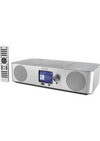 Soundmaster ICD2060SI CD-Internetradio DAB+ FM mit Bluetooth, USB (DAB+, FM, Internetradio, Bluetooth, WLAN), Radio, Schwarz, Silber