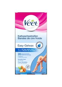 Veet, Wachs + Enthaarungscreme, Kaltwachsstreifen sensible Haut Pure für Beine & Körper (446.50 ml, 20 x, 63 g)