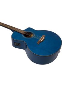 Dimavery STW-90 Westerngitarre, crystal blue (Westerngitarre), Gitarre, Blau