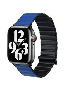 Beline pasek Apple Watch Magnetic Pro 38/40/41mm czarno/niebieski black/blue box (Kunststoff, Silikon, ecological leather), Uhrenarmband, Blau