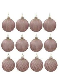 Christbaumkugel-Set Altrosa, 12-teilig