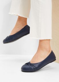 Soepele ballerina's met comfortabele wijdte - blauw - maat 38 - vegan - bonprix