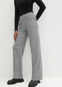 Stretch broek met pied-de-poule wide leg - zwart - maat 56/58 (3XL) - bonprix