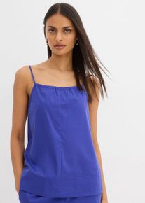 Spaghetti top - blauw - maat 36 - met katoen - bonprix