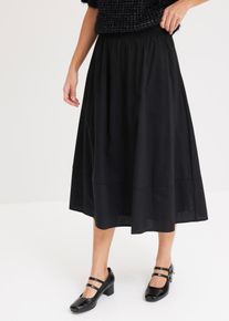 Midi-rok - zwart - maat 38 - met katoen - bonprix