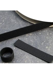 Rzepy dwustronne, rolka 25 m 20 mm | czarny, nylon|Poliester