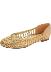 Heine Dames ballerina in beige ,maat 35, Witt, 100% Kunststof
