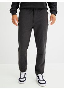 Heren Vrijetijdsbroek met verborgen ritszakken in antraciet gemêleerd ,maat 48/50, Witt, 50% Katoen, 50% Polyester