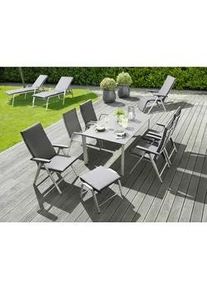 Kettler Garten-Relaxsessel , Anthrazit, Silberfarben , Metall, Textil , 81x64x116 cm , wetterfest , Gartenmöbel, Gartenliegen, Liegestühle