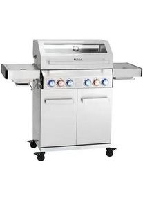 Taino Gasgrill Platinum Yamara 4+2 , Silberfarben , Metall , 140x117x55 cm , Grills & Outdoor-Küchen, Gasgrills