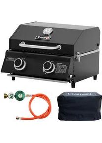Taino Gasgrill Set Platinum Compact Dark , Schwarz, Anthrazit , Metall , 45x34x45 cm , Grills & Outdoor-Küchen, Gasgrills